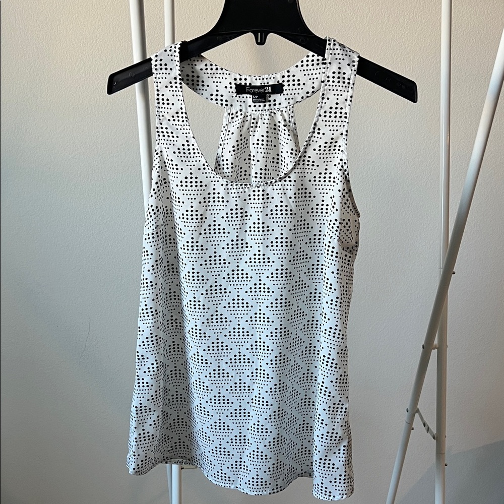 Forever 21 Black and White Patterned Tank Top